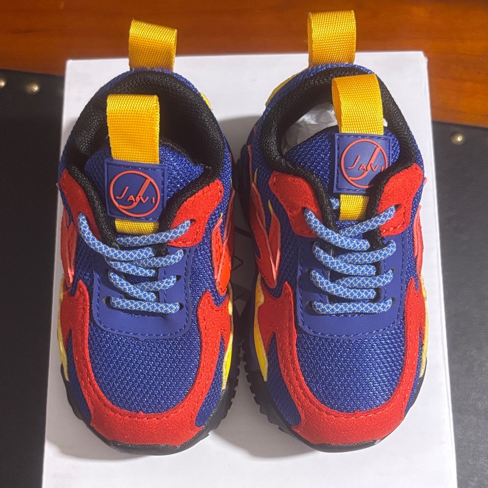 Vibrant Blue and Red Kids Sneakers